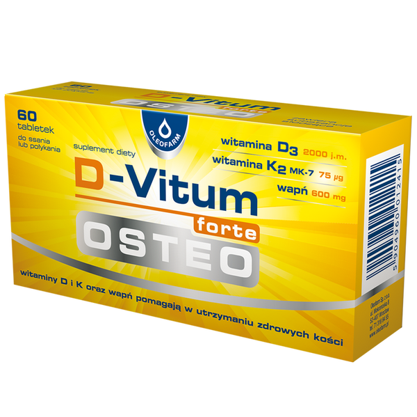 Oleofarm D-Vitum Forte Osteo Helps Maintain Healthy Bones 60 Tablets Best Before 31.12.26