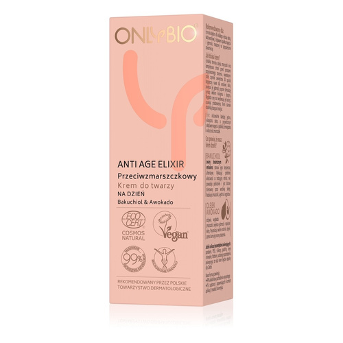 OnlyBio Anti Age Elixir Anti-wrinkle Face Cream with Bakuchiol and Avocado for Day All Skin Types 50ml