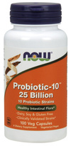 Now Foods Probiotic-10 25 Billion Probiotic Bacteria for Digestive & Immunity Support 100 Vcapsules