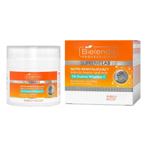 Bielenda Professional Supremelab Energy Boost Odżywczy Krem do Twarzy i Konturów Oczu z 5% Podwójną Witaminą C 40ml