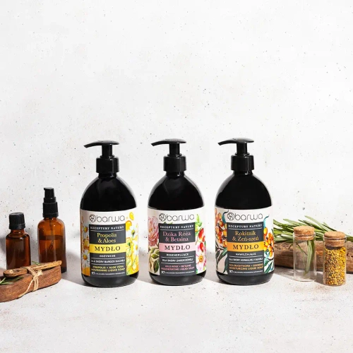 Barwa Receptury Natury Moisturizing Liquid Soap Sea Buckthorn Ginseng for Normal and Dry Skin 480ml