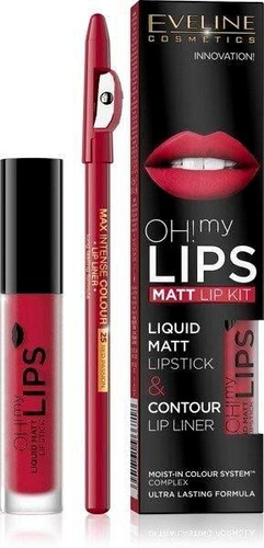 Eveline Oh My Lips Matt Pomadka w Płynie i Kredka Nr 05 Red Passion 1 Sztuka