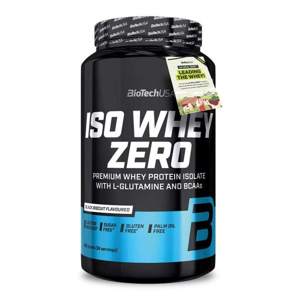 BioTechUSA Iso Whey Zero Black Biscuit Izolat Białka Serwatkowego Na Wzrost i Regenerację Mięśni 908g
