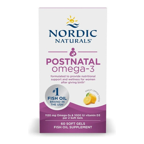 Nordic Naturals Postnatal Omega-3 1120mg Cytrynowy dla Kobiet po Porodzie 60 Kapsułek
