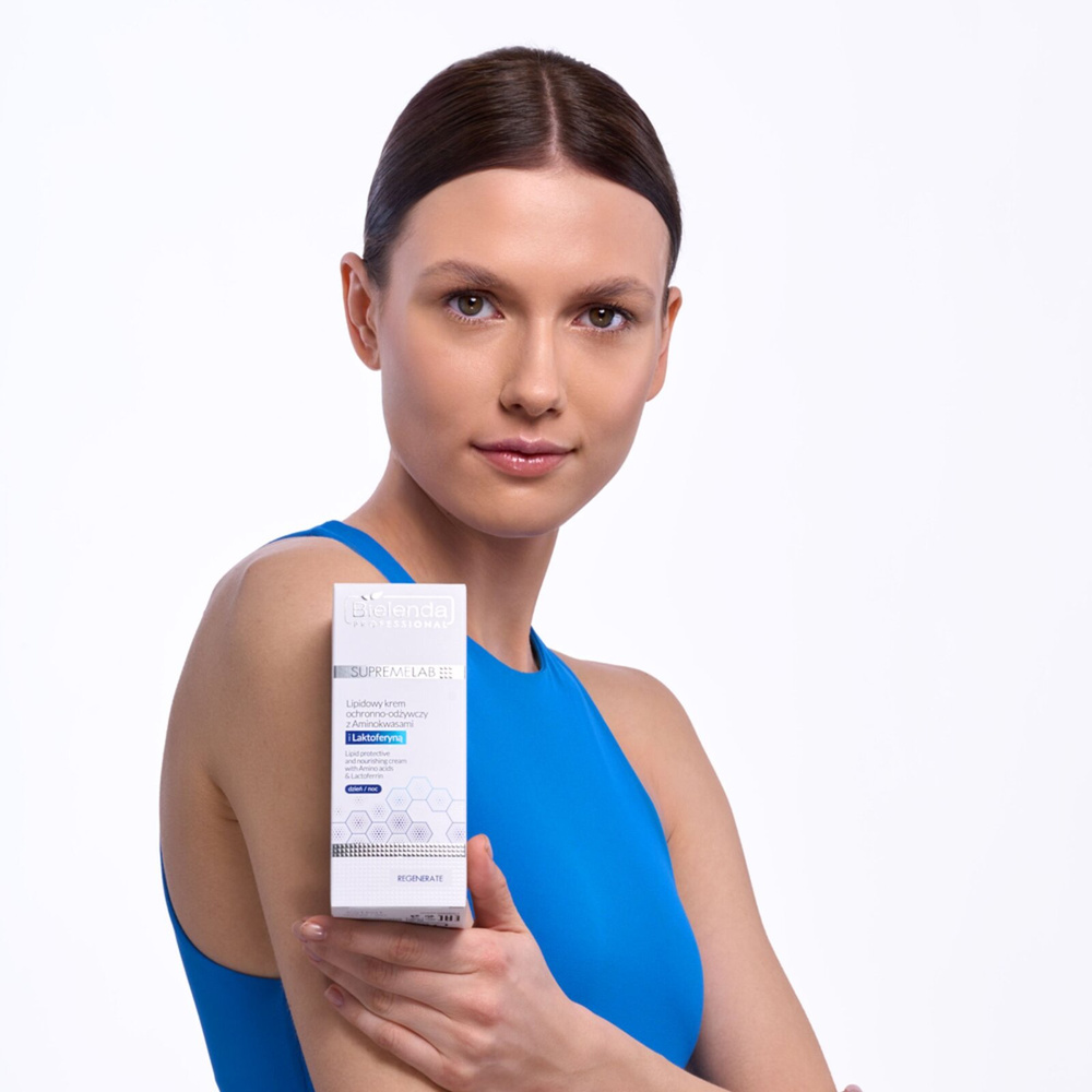 Bielenda Professional SupremeLab Regenerate Lipidowy Krem Ochronno-Odżywczy z Aminokwasami i Laktoferyną dla Skóry Dojrzałej Suchej 50ml