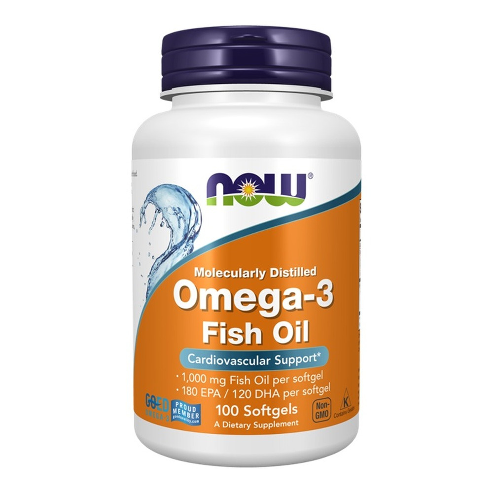 Now Foods Omega-3 Fish Oil, Molecularly Distilled 100 Softgels