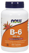 Now Foods Vitamin B-6 100mg Wspiera Układ Nerwowy 250 Kapsułek