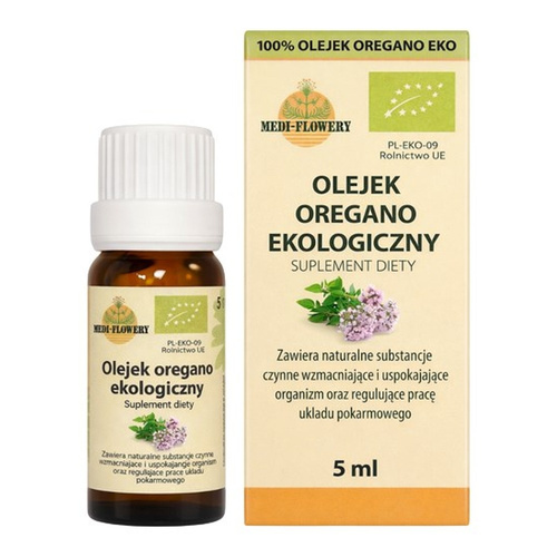 MEDI-FLOWERY Olejek Oregano 100% BIO, min. 80% karwakrolu, 5ml