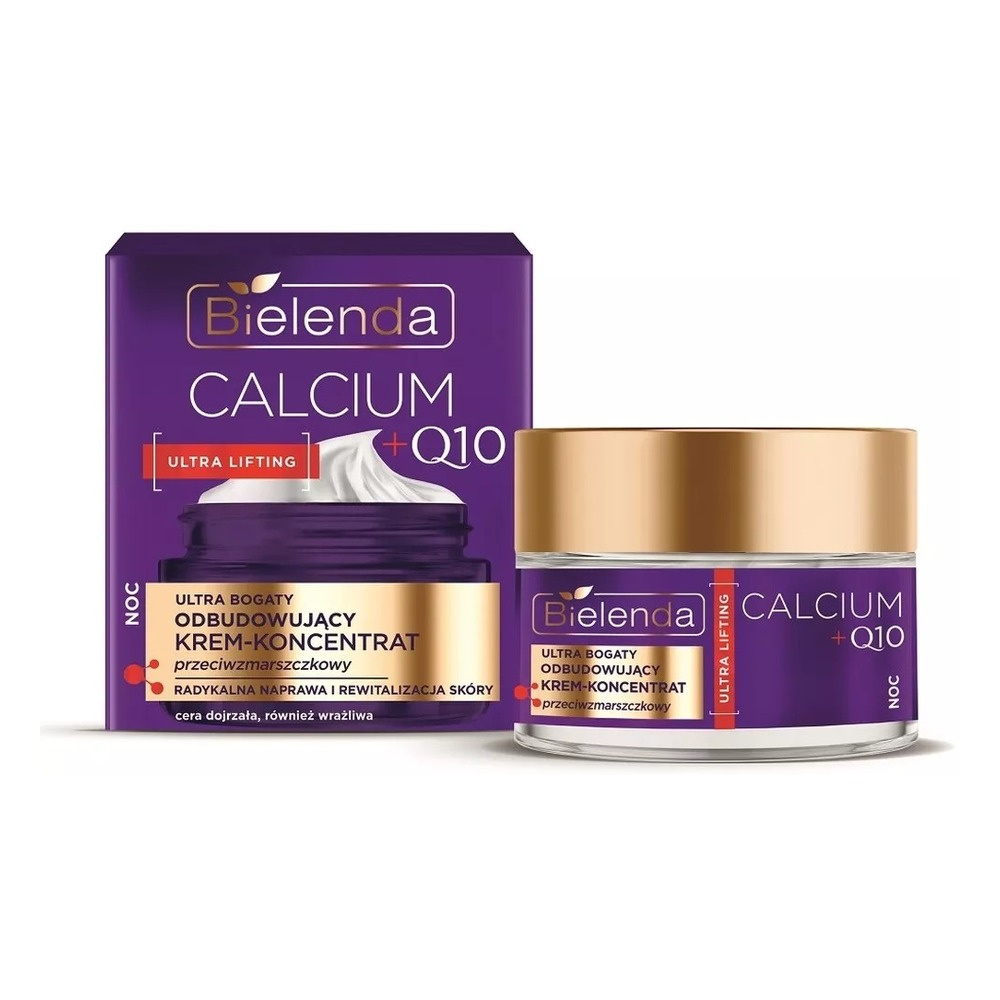 Bielenda Calcium + Q10 Ultra Bogaty Odbudowujący Krem - Koncentrat Przeciwzmarszczkowy na Noc 50ml