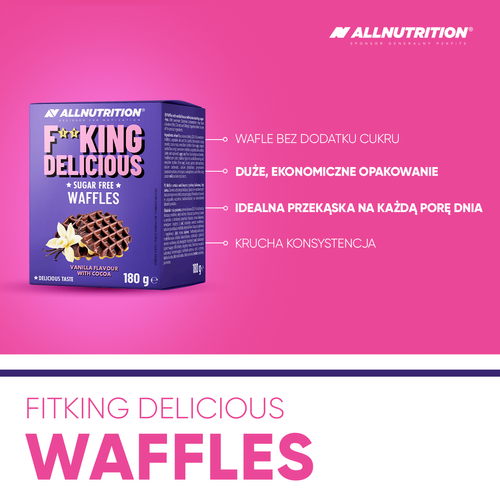 AllNutrition Fitking Delicious Waffles Wafle Wanilia z Polewą Czekoladową 180g