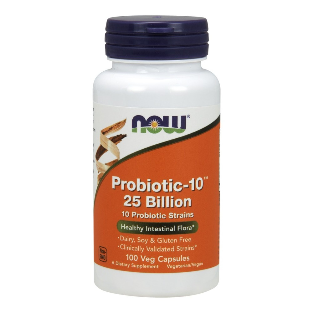 Now Foods Probiotic-10 25 Billion Bakterie Probiotyczne na Wsparcie Trawienia i Odporność 100 Kapsułek