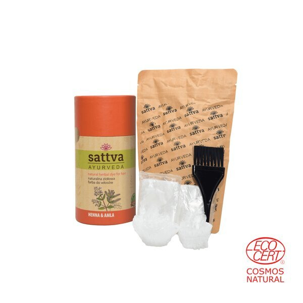 Sattva Ayurveda Naturalna Ziołowa Farba do Włosów Henna & Amla 150g