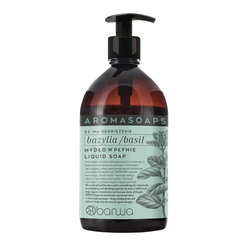 Barwa Aroma Soaps Refreshing Liquid Soap Basil for Everyday Use 500ml