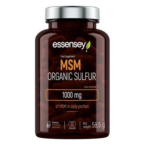 Essensey MSM Siarka 1000mg Suplement dla Osób Aktywnych Fizycznie 90 Kapsułek