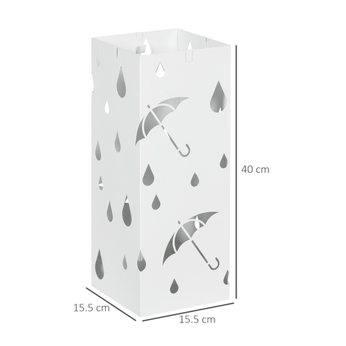 HOMCOM Six-Umbrella Steel Holder Stand - White