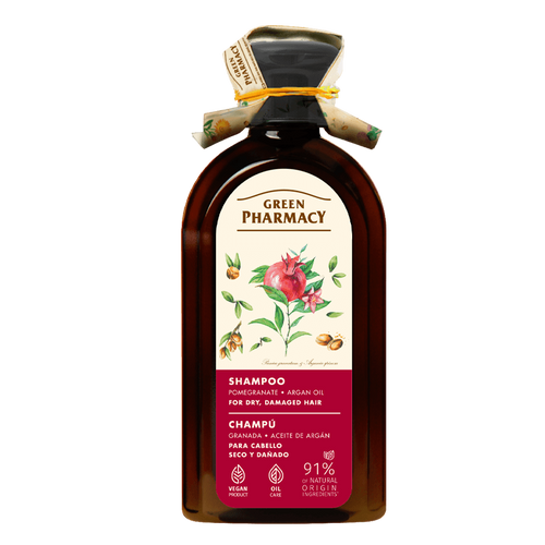 Green Pharmacy Szampon dla Włosów Suchych i Łamliwych z Olejkiem Arganowym i Granatem 350ml