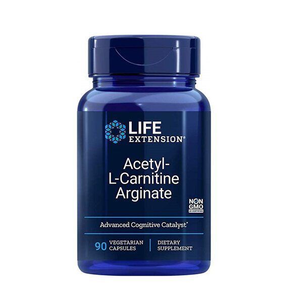 Life Extension Acetylo-L-Karnityna z Arginianem Na Energię Komórkową i Zdrowie Mózgu 90 Kapsułek