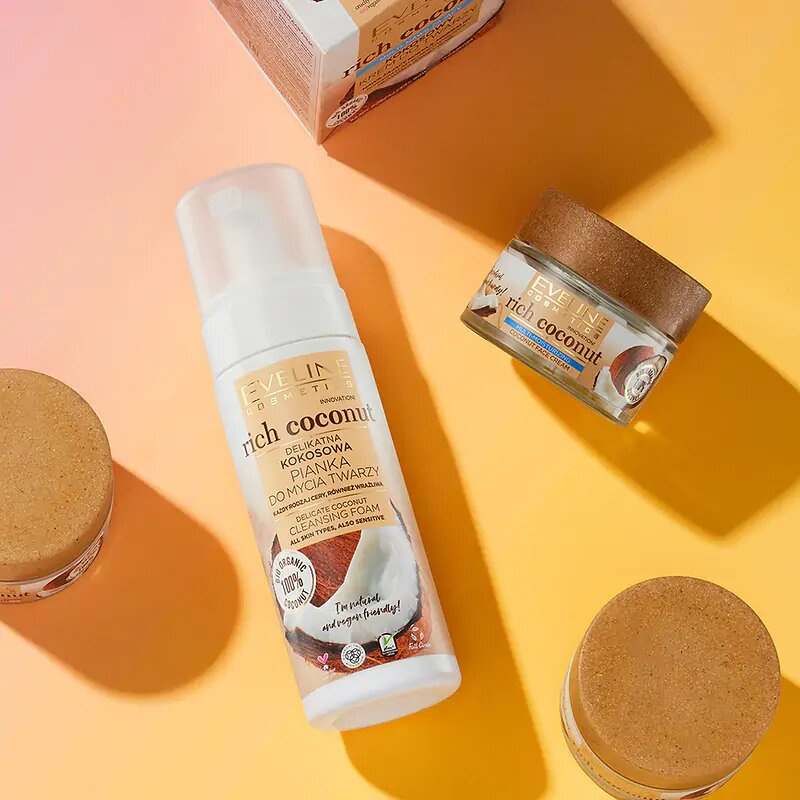 Eveline Rich Coconut Delikatna Kokosowa Pianka Myjąca do Każdego Rodzaju Skóry 150ml