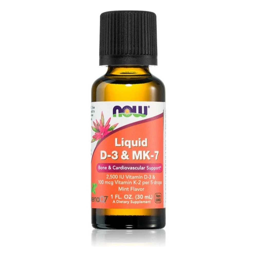 NOW Foods Witamina D3 + K2 Mk7 Wsparcie Kości i Odporności 30ml