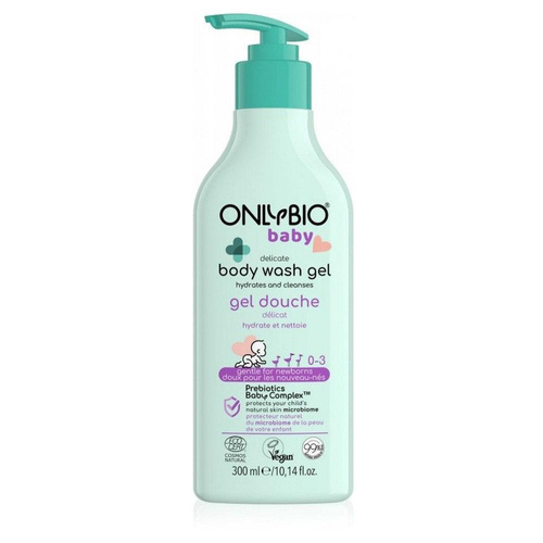 OnlyBio Baby Delikatny Żel do Mycia Ciała dla Niemowląt od 1 Dnia Życia dla Skóry Wrażliwej i Delikatnej 300ml Best Before 23.08.26