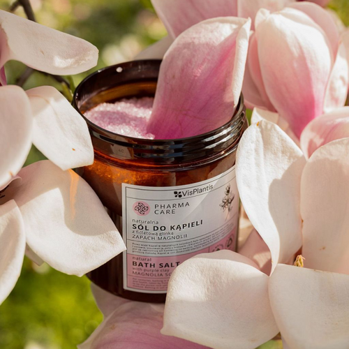 Vis Plantis Pharma Care Naturalna Sól do Kąpieli z Fioletową Glinką o Zapachu Magnolii 800g
