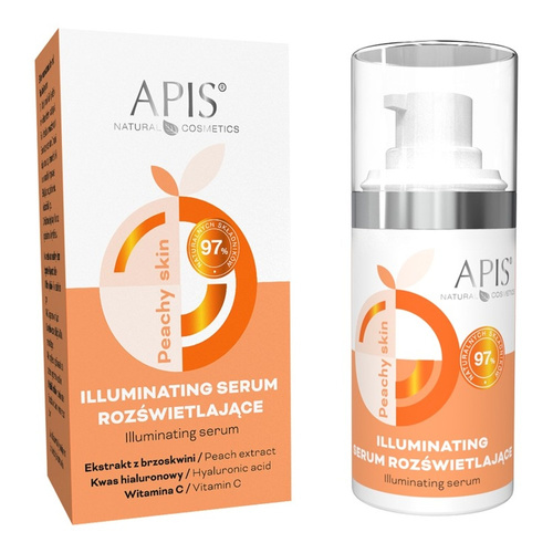 Apis Peachy Skin Illuminating Serum with Peach Extract Hyaluronic Aid and Vit. C for Gray Skin 15ml