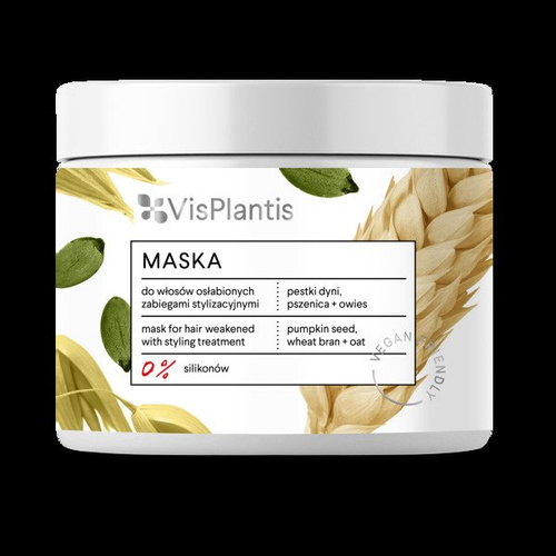 VIS PLANTIS mask hair weakened by styling, pumpkin seeds, wheat and oats 400ml