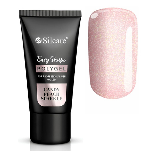 Silcare Easy Shape polygel do przedłużania i rekonstrukcji paznokci Candy Peach Sparkle 30g