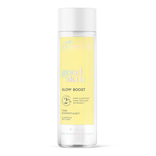 Bielenda Good Skin Glow Boost Rozświetlający Tonik z Kwasem Glikolowym Witaminą C i Kwasem Ferulowym 200ml