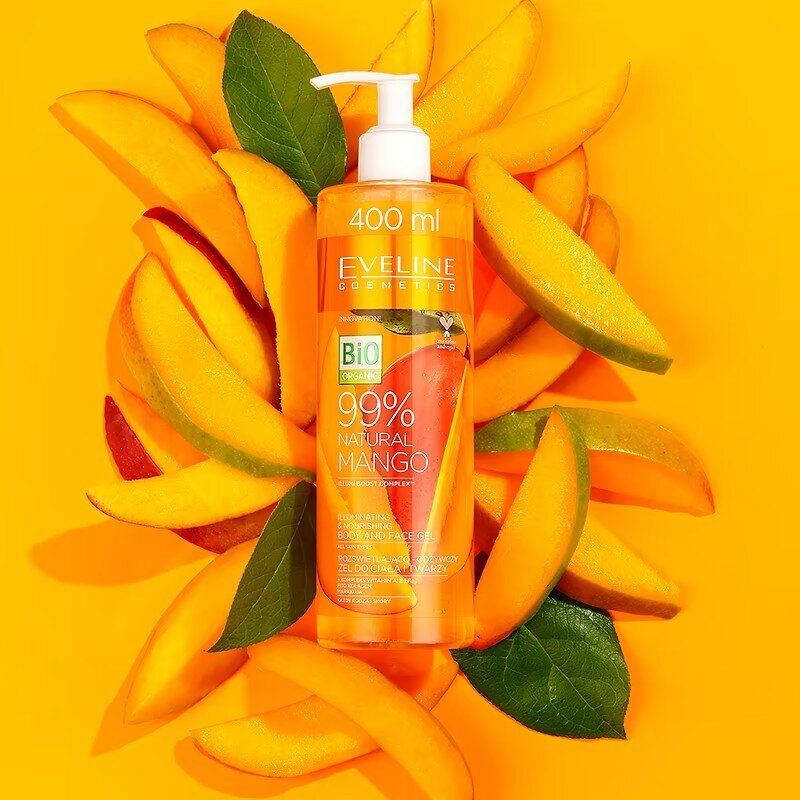 Eveline 99% Natural Mango Rozświetlający i Odżywczy Żel do Ciała i Twarzy 400ml