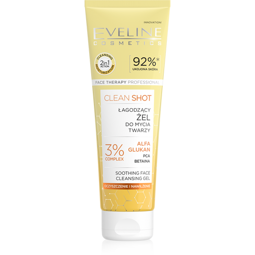 Eveline Face Therapy Professional Clean Shot Łagodzący Żel do Mycia Twarzy dla każdego Rodzaju Skóry 140ml