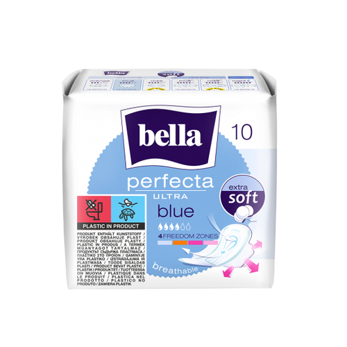 Bella Perfecta Ultra Blue Podpaski Ultracienkie Extra Soft 10 Sztuk
