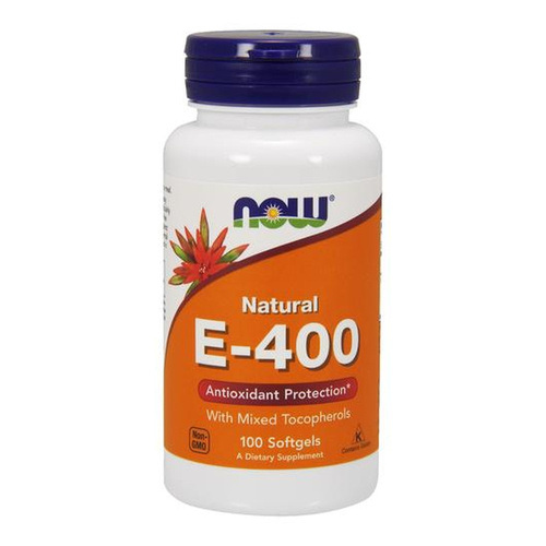Now Foods Vitamin E-400 Natural Mixed Tocopherols Supports the Body's Immunity 100 Softgels