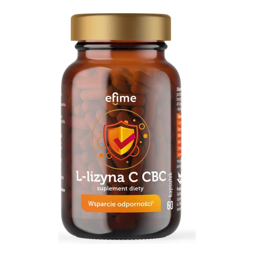 Ekamedica efime L-Lysine C CBC with Vitamin C, Rutin & Bromelain 60 Capsules
