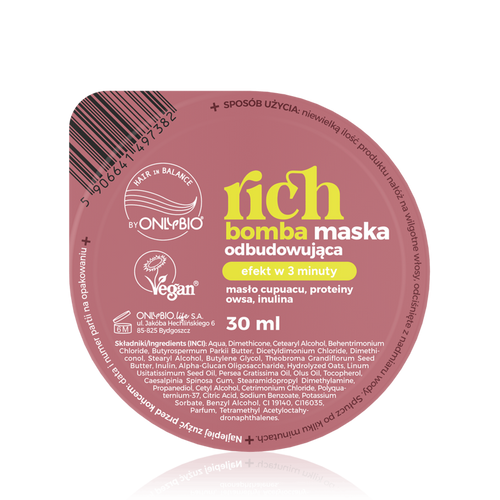 OnlyBio Hair in Balance Rich Bomba Maska Odbudowująca 30ml