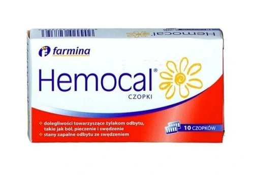 Hemocal Czopki Doodbytnicze 10 Sztuk