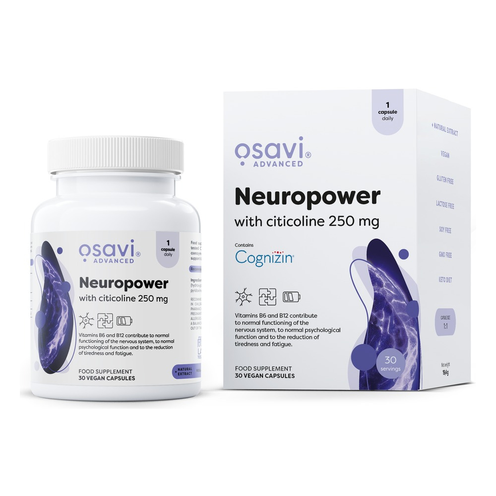 Osavi Neuropower z Cytykoliną 250mg na Wsparcie Układu Nerwowego 30 Wegańskich Kapsułek