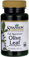 Swanson Full Spectrum Olive Leaf 400mg Liść Oliwny 60 Kapsułek