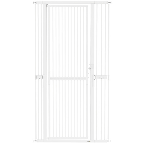 PawHut 180cm Extra Tall Pet Gate with 3.5 cm Narrow Gap, Pressure Mounted No Drilling Cat Gate for Doorways, 76-104cm Width