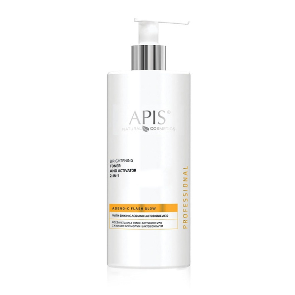 Apis Professional Adeno-C Flash Glow 2w1 Rozjaśniający Tonik i Aktywator 500ml