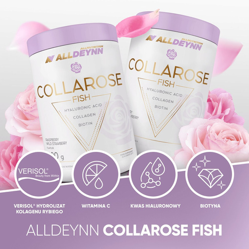 AllDeynn Collarose Fish  Hydrolizat Kolagenu Rybiego o Smaku Mango i Marakuja 300g