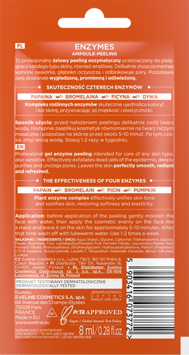 Eveline Face Therapy Professional Ampoule-Peeling Gel Enzymatic Peeling for All Skin Types 8ml