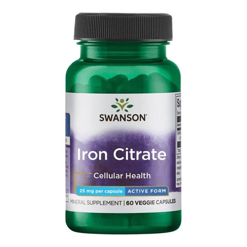 Swanson Iron Citrate 25mg 60 Vcapsules