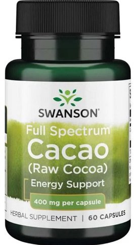 Swanson Full Spectrum Cacao (Raw Cocoa) 400mg 60 Capsules