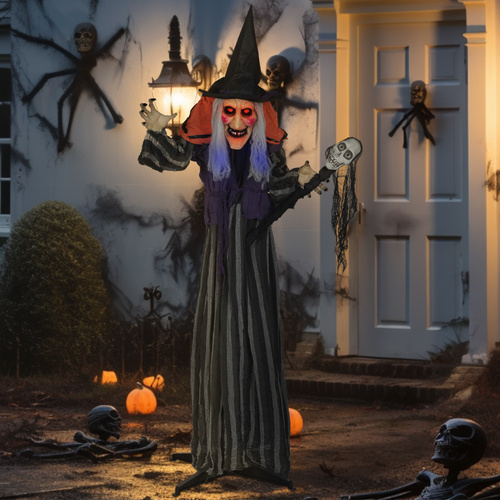 Outsunny 160cm Lifelike Moving Witch Decoration - Multi