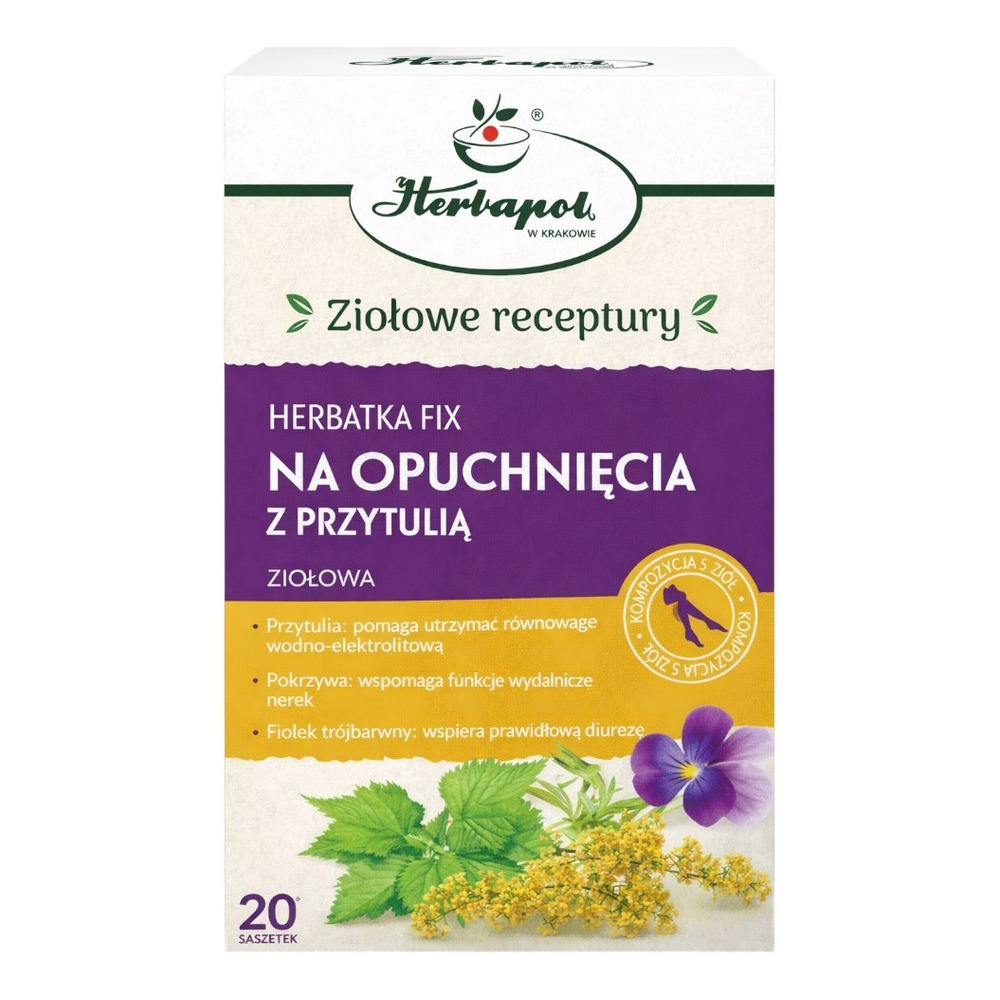 Herbatka na Opuchnięcia z przytulią fix 20x2g HERBAPOL KRAKÓW