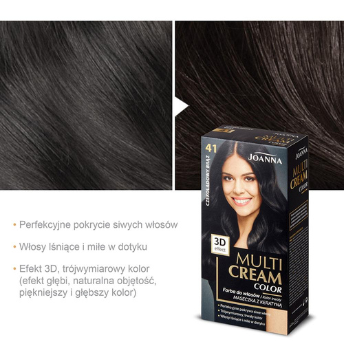 Joanna Multi Color Cream 3D Effect Farba do Włosów Nr 41 Czekoladowy Brąz 1 Sztuka