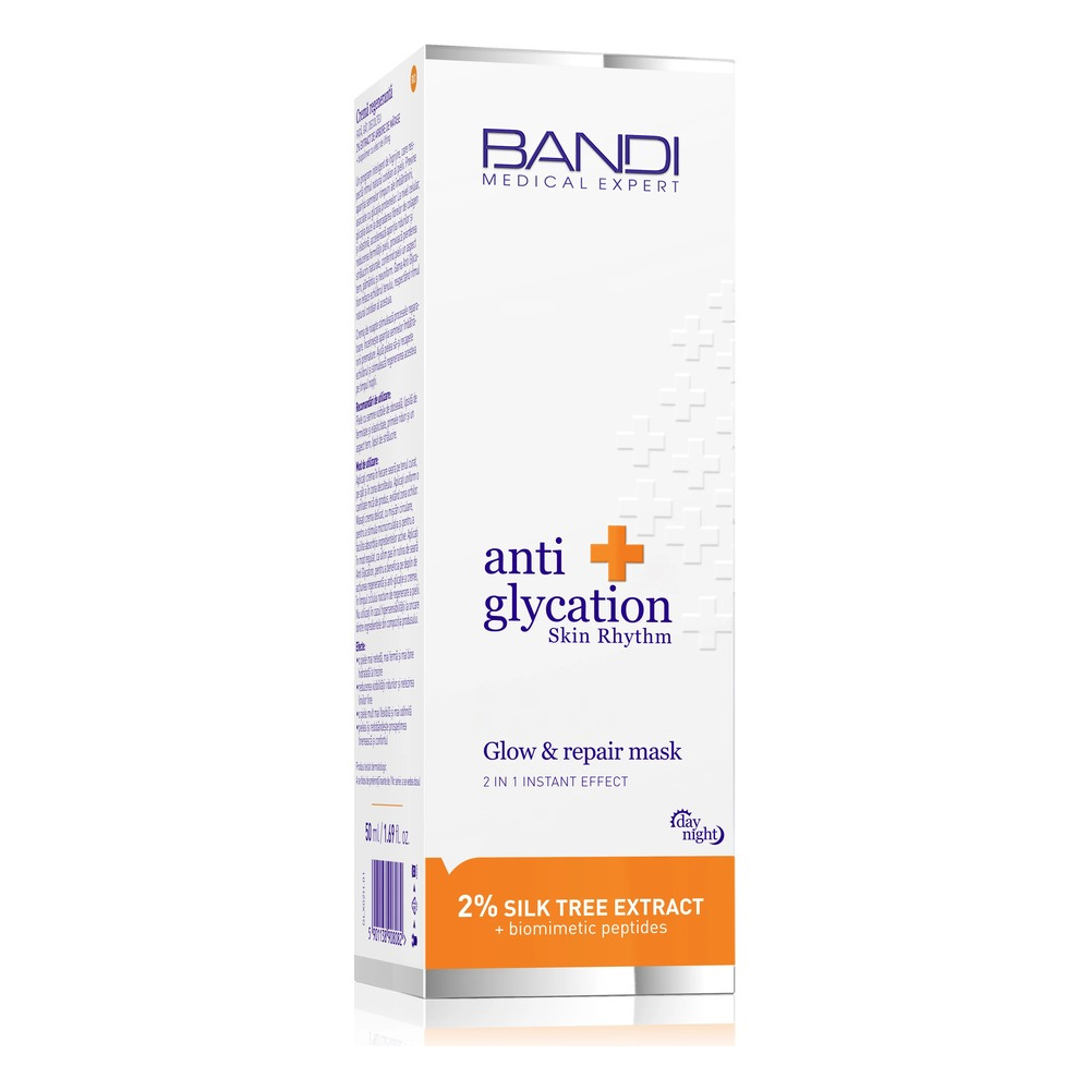 Bandi Anti Glycation Glow & Repair Rozświetlająca Maska 2w1 z Natychmiastowym Efektem Regeneracji dla Skóry Zmęczonej 50ml 