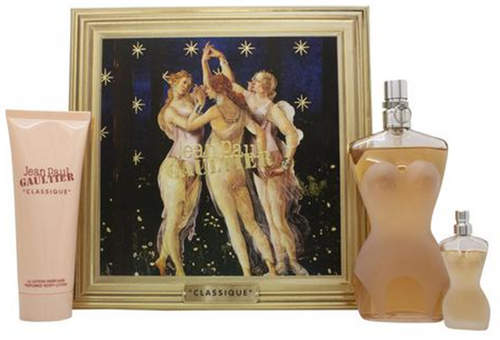 Jean Paul Gaultier Classique Woda Toaletowa 100ml EDT Balsam do Ciała 75ml Woda Toaletowa 6ml EDT Zestaw dla Kobiet 1 Sztuka