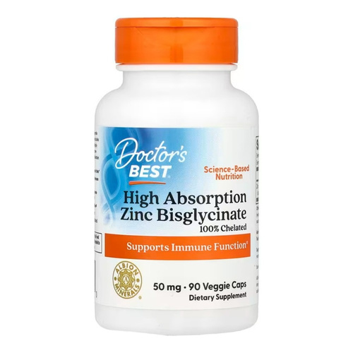 Doctor's Best Bisglicynian cynku High Absorption, 50mg Kapsułki 90 kapsułek
